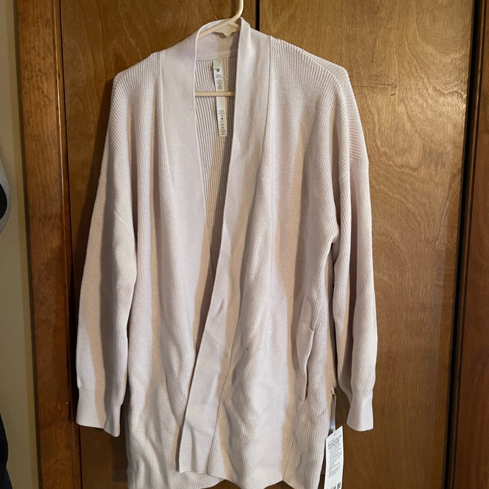 NWT Lululemon Merino-Wool Blend Long Cardigan in White Opal Size 10